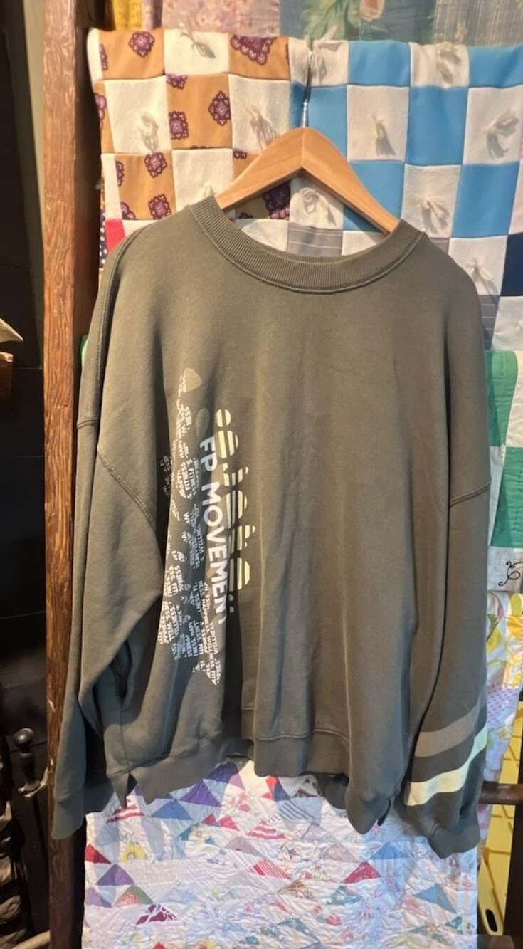 NWOT FP Movement Free People Green Oversized Graphic Sweatshirt